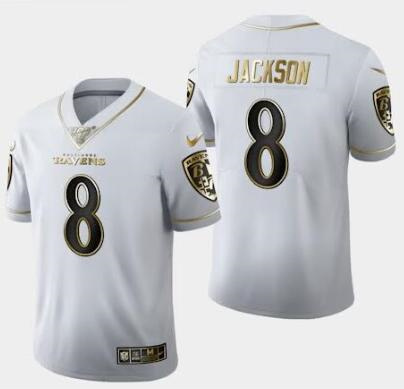 Men's Baltimore Ravens Customized White Gold 100th Season Vapor Untouchable Limited Football Jersey Men's Baltimore Ravens Customized White Gold 100th Season Vapor Untouchable Limited Football Jersey